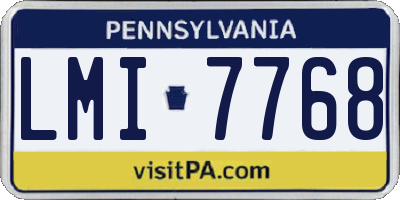 PA license plate LMI7768
