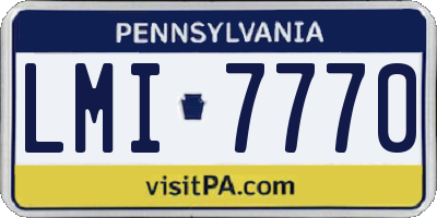 PA license plate LMI7770