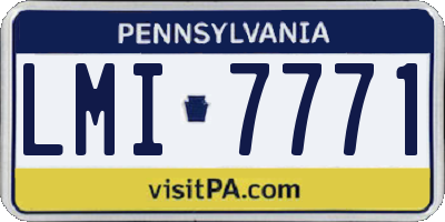 PA license plate LMI7771