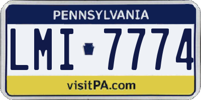 PA license plate LMI7774