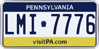 PA license plate LMI7776