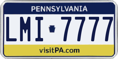 PA license plate LMI7777