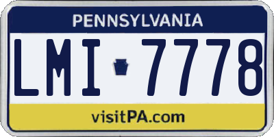 PA license plate LMI7778
