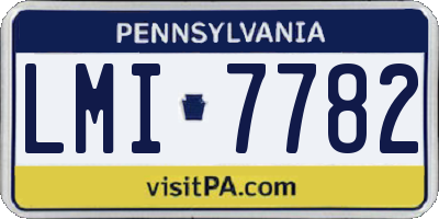 PA license plate LMI7782