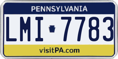 PA license plate LMI7783
