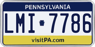 PA license plate LMI7786