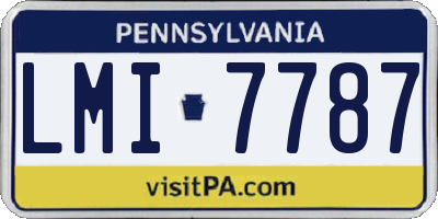 PA license plate LMI7787