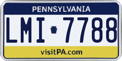 PA license plate LMI7788