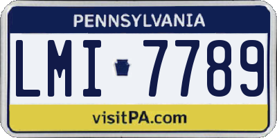 PA license plate LMI7789