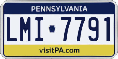 PA license plate LMI7791
