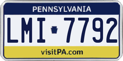 PA license plate LMI7792