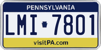 PA license plate LMI7801