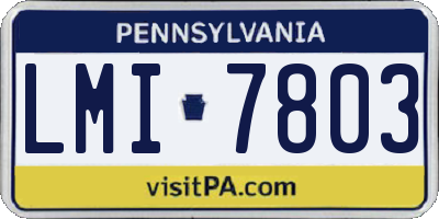 PA license plate LMI7803