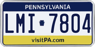 PA license plate LMI7804