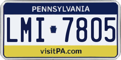 PA license plate LMI7805
