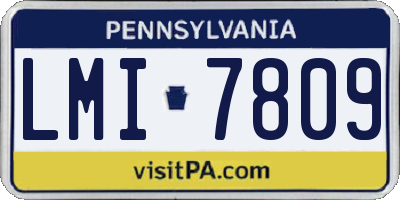 PA license plate LMI7809