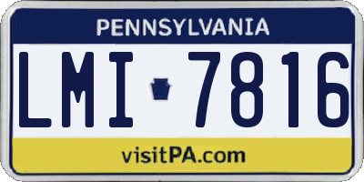 PA license plate LMI7816