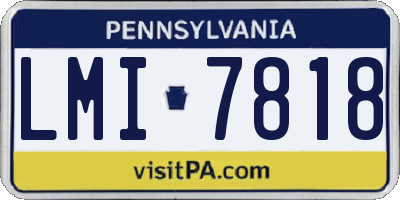 PA license plate LMI7818