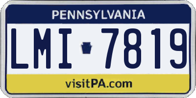 PA license plate LMI7819