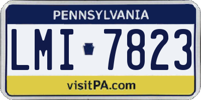PA license plate LMI7823