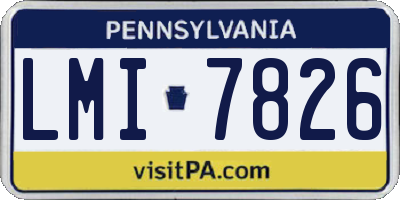 PA license plate LMI7826