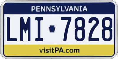 PA license plate LMI7828