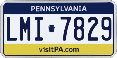 PA license plate LMI7829