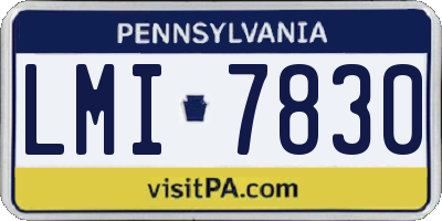 PA license plate LMI7830