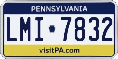 PA license plate LMI7832