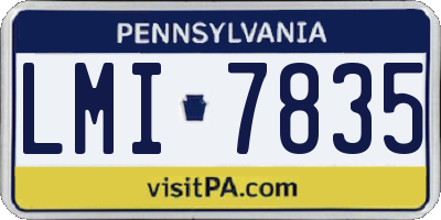 PA license plate LMI7835