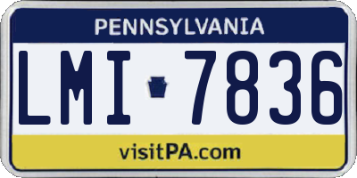 PA license plate LMI7836