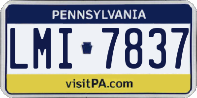 PA license plate LMI7837