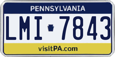 PA license plate LMI7843