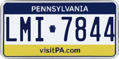 PA license plate LMI7844