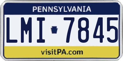 PA license plate LMI7845