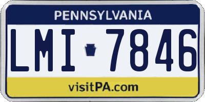 PA license plate LMI7846