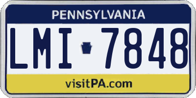 PA license plate LMI7848