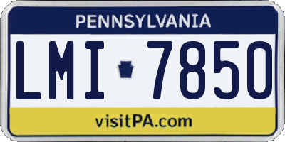 PA license plate LMI7850