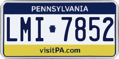 PA license plate LMI7852