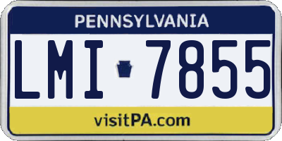 PA license plate LMI7855