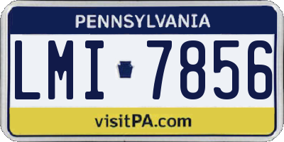 PA license plate LMI7856