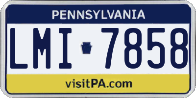 PA license plate LMI7858