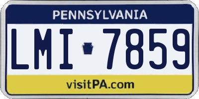 PA license plate LMI7859