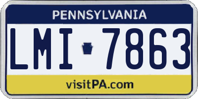 PA license plate LMI7863