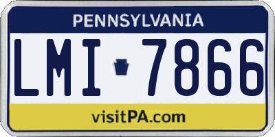 PA license plate LMI7866