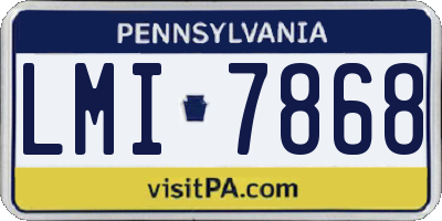 PA license plate LMI7868