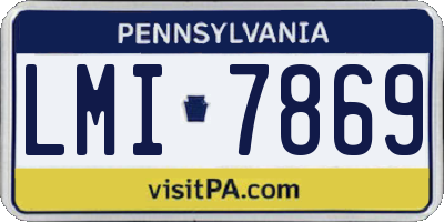 PA license plate LMI7869