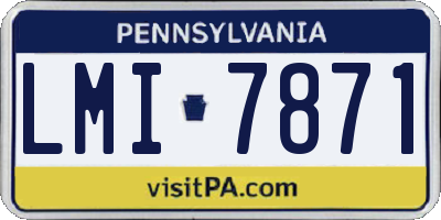 PA license plate LMI7871