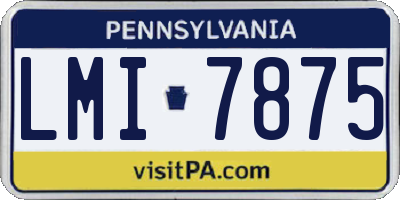 PA license plate LMI7875