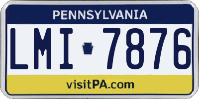 PA license plate LMI7876